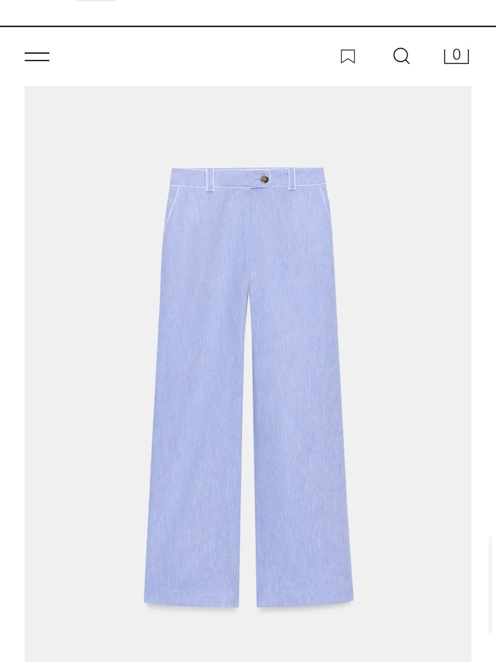 Zara Light Blue Wide-Leg Women’s pants